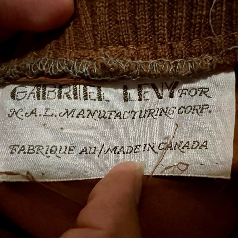 Gabriel Levy Vintage Suede Pullover 70s Sweater - Picture 4 of 6